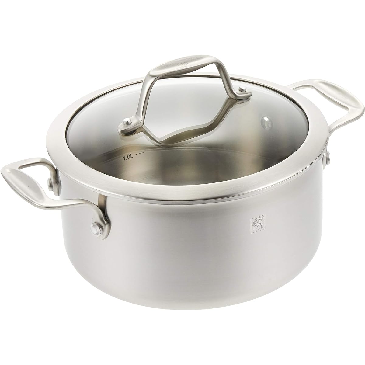 Zwilling "Zwilling Spirit Stew Pot 20cm 3.0L" Two-handed pot, stainless steel, 3-layer structure on all surfaces, glass lid, IH compatible, 10 year warranty [Japanese official product] 64092-202