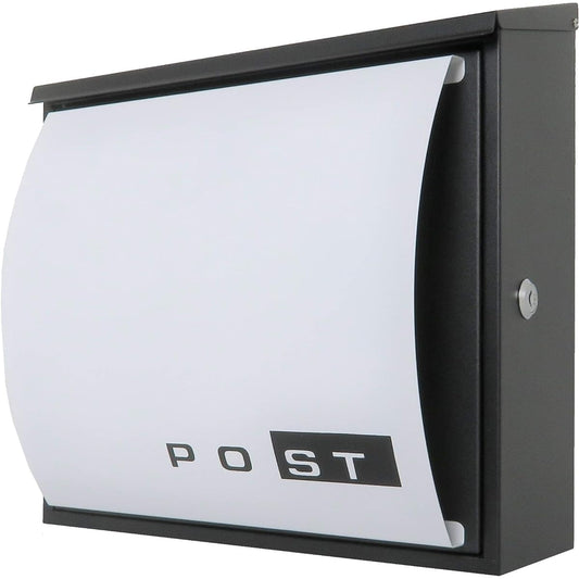 Ihome Postbox PM36 PM364 White Body: Depth 17cm Body: Height 33cm Body: Width 35.5cm 1 luxury key chain, 2 keys, 4 anchor plugs, 4 screws, 4 rubber plugs