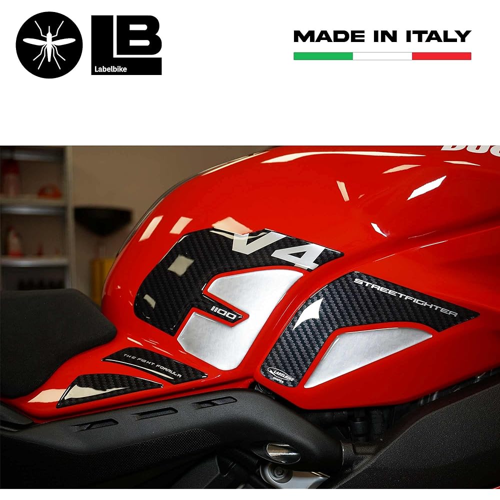 labelbike - 3D side tank sticker compatible with Ducati Street Fighter V42020-21