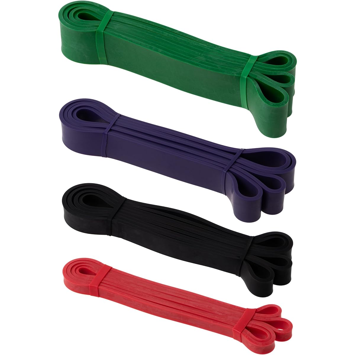 Mcm&Company [Supervised by Fitness Club ASK] By The Pro Multifunctional Rubber Band 4 Types Resistance Set of 4 Red (Light)/Black (Medium)/Purple (Heavy)/Green (X Heavy) Pull-up Belt/Yoga Fitness Latex Resistance Multifunctional elastic belt for band/sus