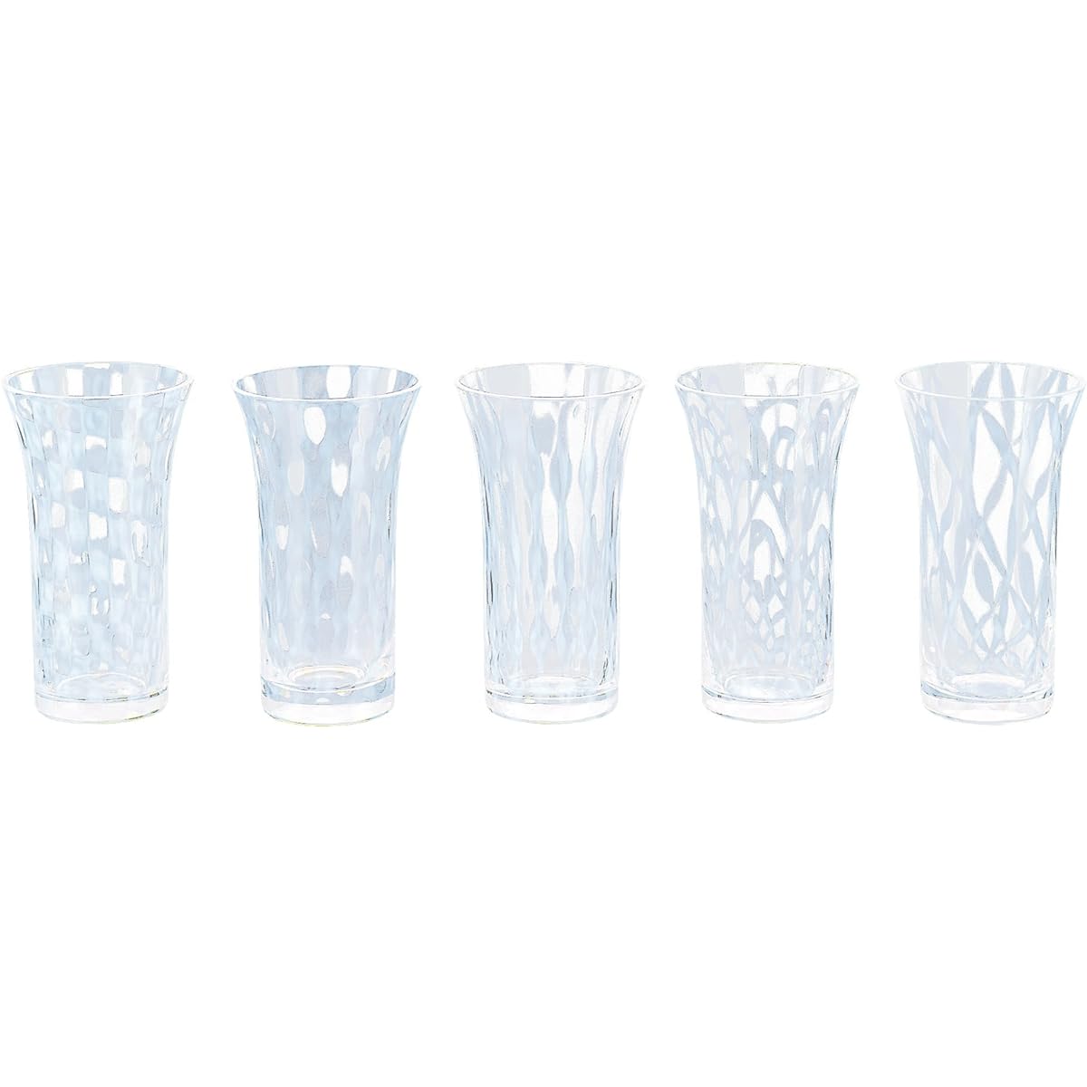 Hirota Glass Single Beer Glass Set of 5 Taisho Roman Glass 5-Custom Set TR-5000