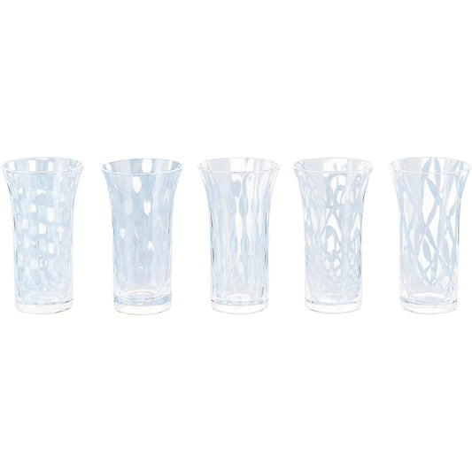 Hirota Glass Single Beer Glass Set of 5 Taisho Roman Glass 5-Custom Set TR-5000