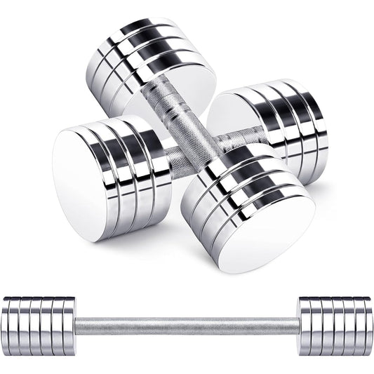 MOJEER Adjustable Dumbbell Set of 2 Connecting Shaft Included Chrome Dumbbell 10kg 20kg 30kg 40kg Delicate Mirror Surface Small Pure Steel TJGH