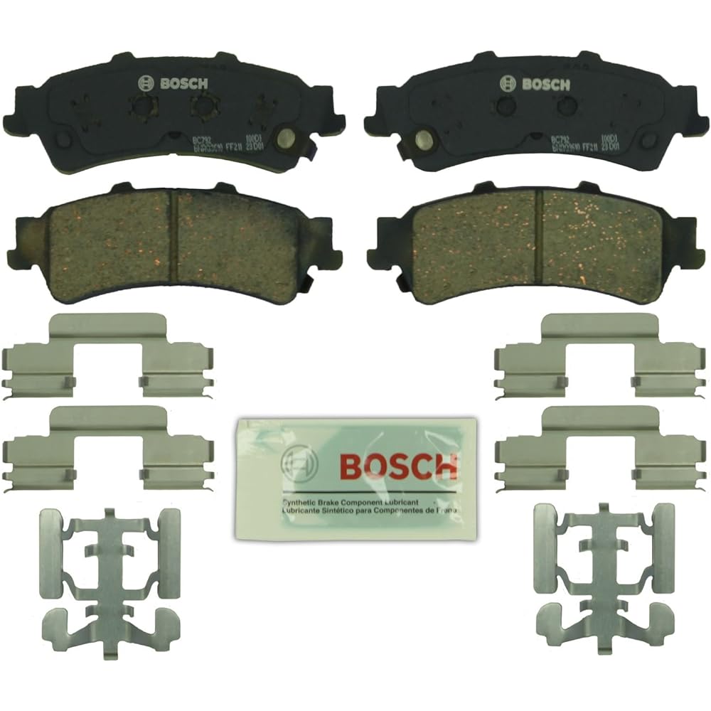 Bosch BC792 QUIETCAST Premium Ceramic Disc Brake Pad Set Cadillac Deville, DTS, Escalade, Chevrolet Astro, Avalanche, Silverado, Suburban, Tahoe, S, S, S. IERRA, Yukon, Yukon XL, rear