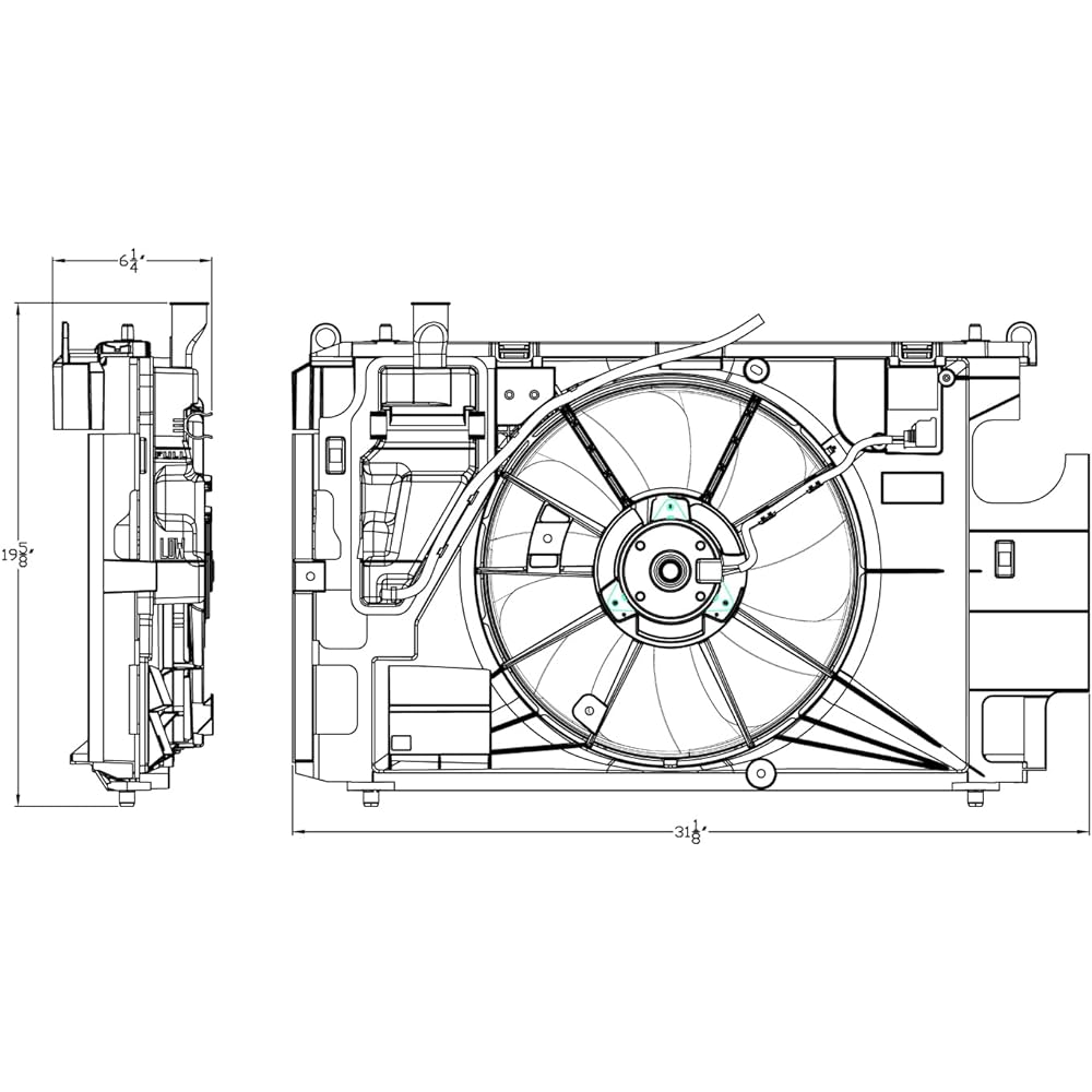 Compatible with TYC 623150 Toyota Prius C Replacement Dual Radiator and Condenser Fan Assembly