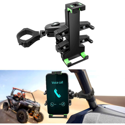 Tavaski ATV UTV Phone Holder Cell Phone Holder Motorcycle Phone Mount Fits 1.75"-2" Roll Bar UTV for Polaris RZR 900 1000 XP Can-am