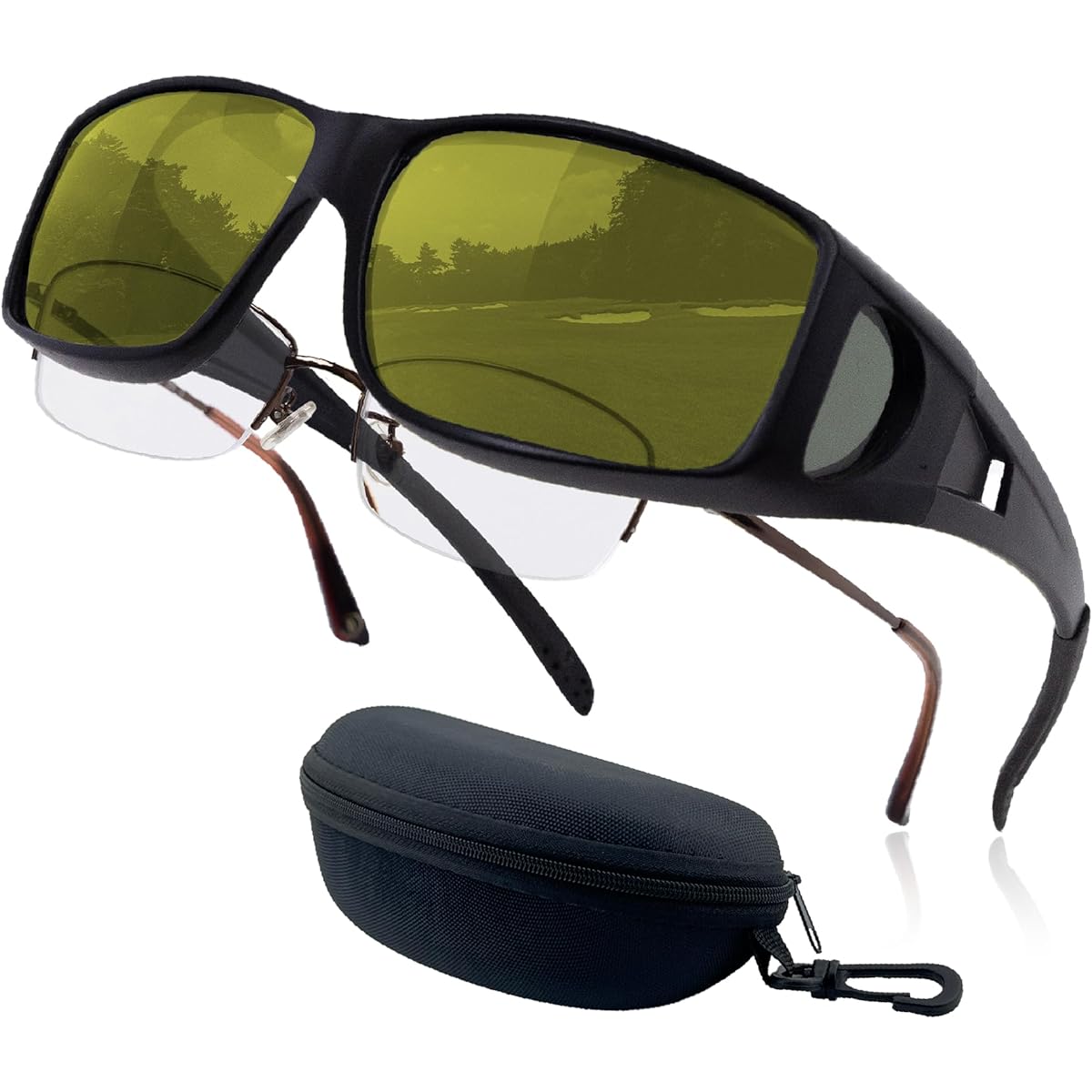 [DOYA FACE] Over sunglasses that can be hung over glasses [Case included] Polarized for cars, driving, fishing, golf, UV400 UV protection