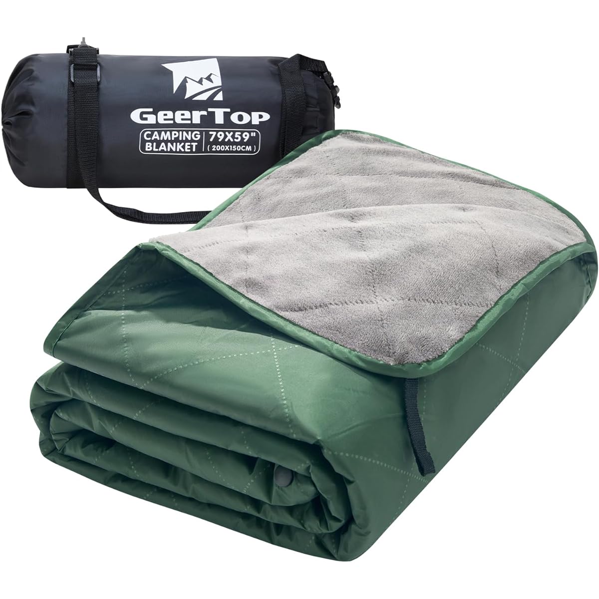 Geer Top Blanket, Camping, Comforter, Multi-Blanket, Throw, Cold Protection, Waterproof, Lightweight, Compact, Soft, Wool, Quilt for Tent, Can Be Used as Ground Sheet, Washable, Outdoor, Travel, Sleeping in the Car, Home, Watching Baseball, Large Size, 1