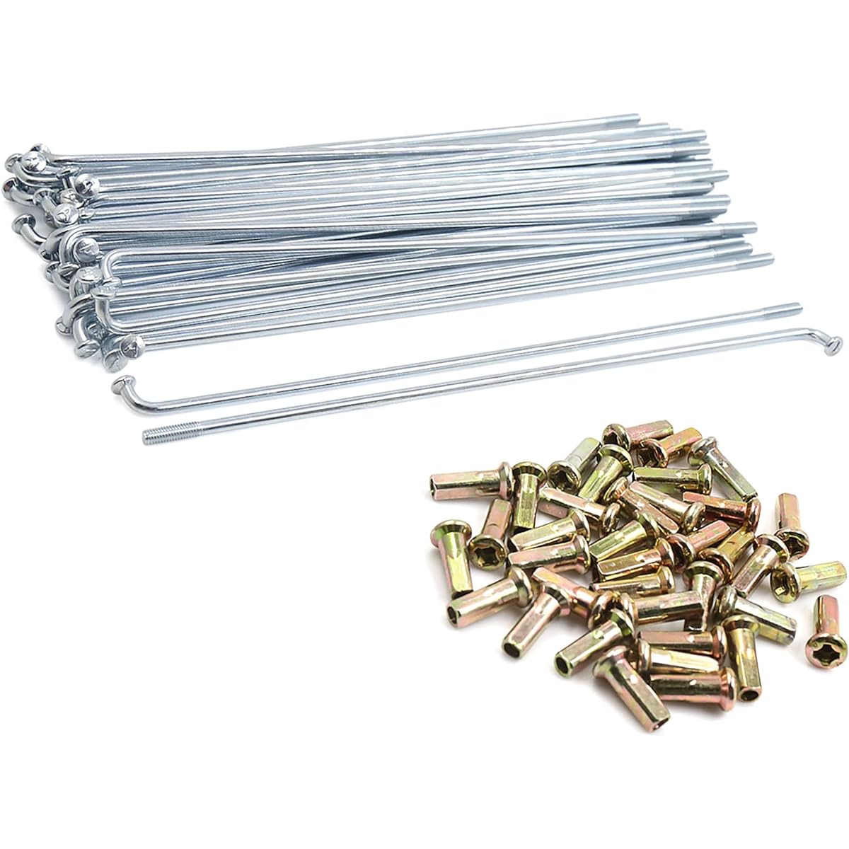 ACROPIX Motorcycle Wheel Plated Spokes with Nipples Length 180mm Silver Tone 36 Pieces