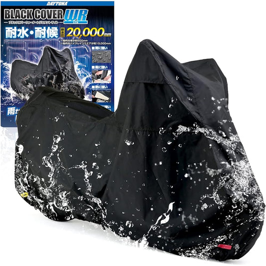 Daytona Bike Cover, General Purpose, 3L Size, Water Pressure Resistance 20,000mm, Moisture Resistant, Heat Resistant, Comes with Chain Hole, Black Cover WR Lite 97943