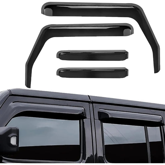 AUXMART Side Windowy Frontor Wind Rain Shade Vizer Guard 4 pieces 2007-2017 4 Doory Prangler JK Vent Vizer Windowerin Guard JK Wrangler 4 Door 2007-2017 (not for JL)