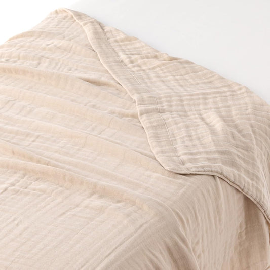MUJI MUJI Quadruple Gauze Blanket Beige Stripe Double Size 180 x 200cm 12864479