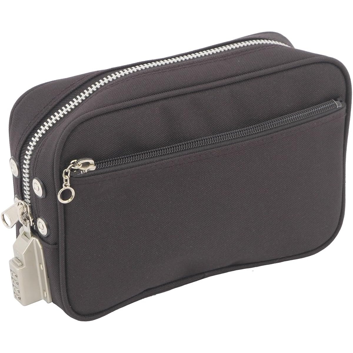 Lockable bag that does not require a key, security pouch with lock, SED-1 lock to prevent secret thieves, cash passport storage, SED13063 (black)