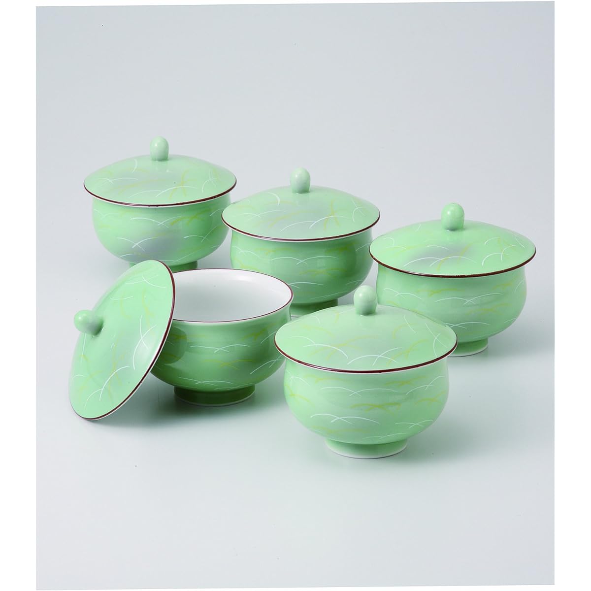Hasami ware Sencha set with lid Sagano pattern 55959