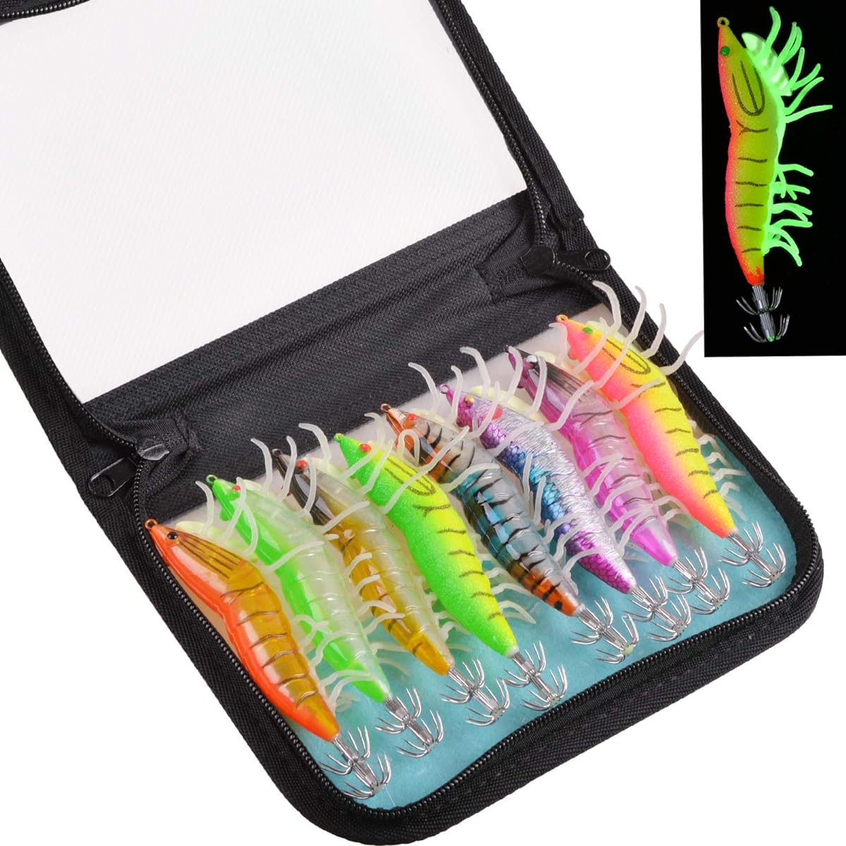 Lure Egi Squid Fishing Eging Strong Luminous Egi No. 3.5 Octopus Egi Strong Wave Real Patapata Foot 8 Color Set