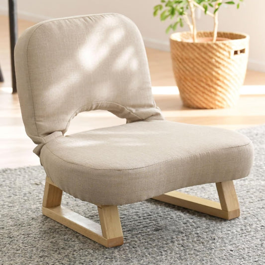 [Yamazen] Compact Tatami Chair, Cross-legged Chair, Folding [Completed Product] Width 46 x Depth 47 x Height 44cm Beige AGR-45(ABE)