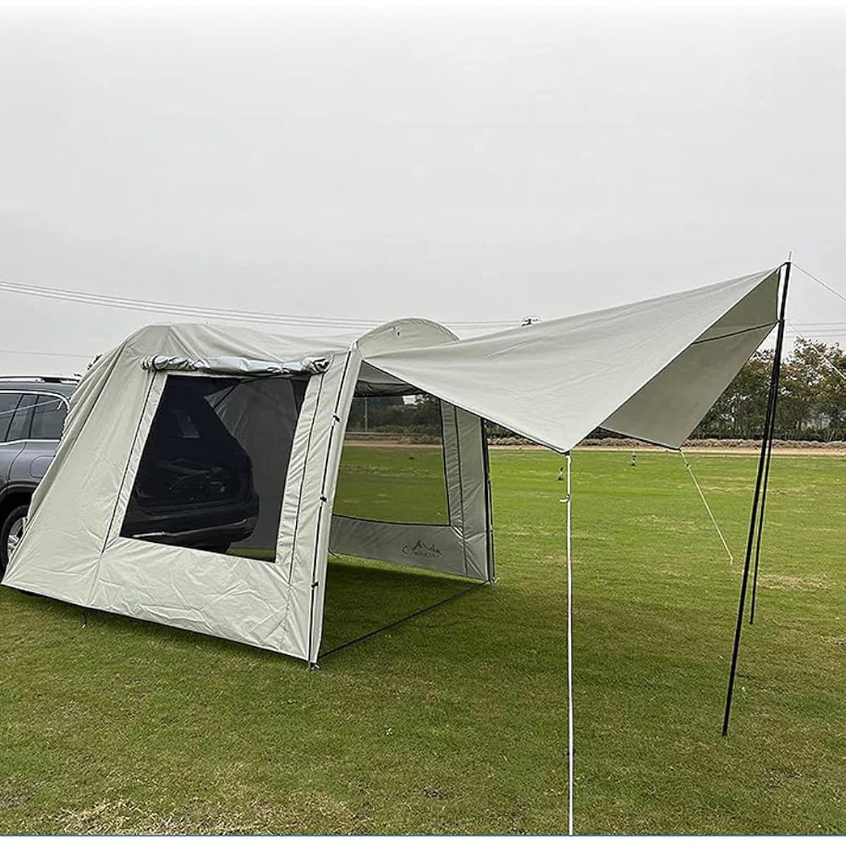 Kadahis Tarp Tent Car Side Tarp for Cars Sunshade Curtain Easy to Set Up Mosquito Repellent Inner Tent Can be Used Alone for 5-6 People Camping Tent Outdoor Park Mountain Climbing Sleeping in Car