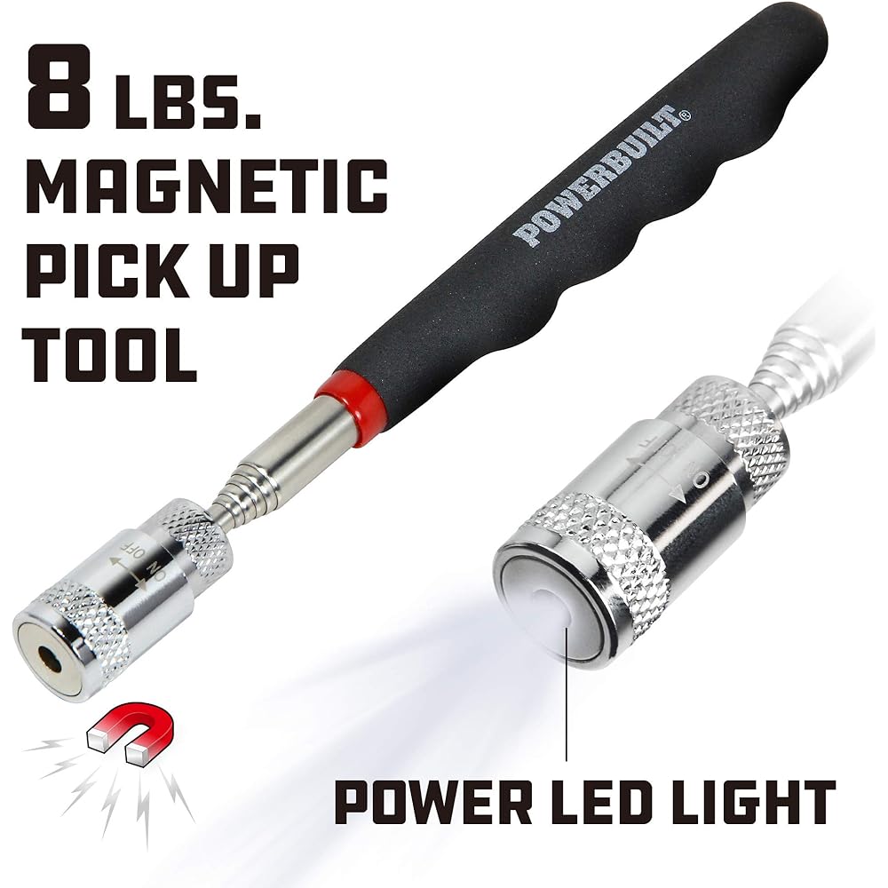 PowerBuild 940606 Lighted magnetic pickup tool