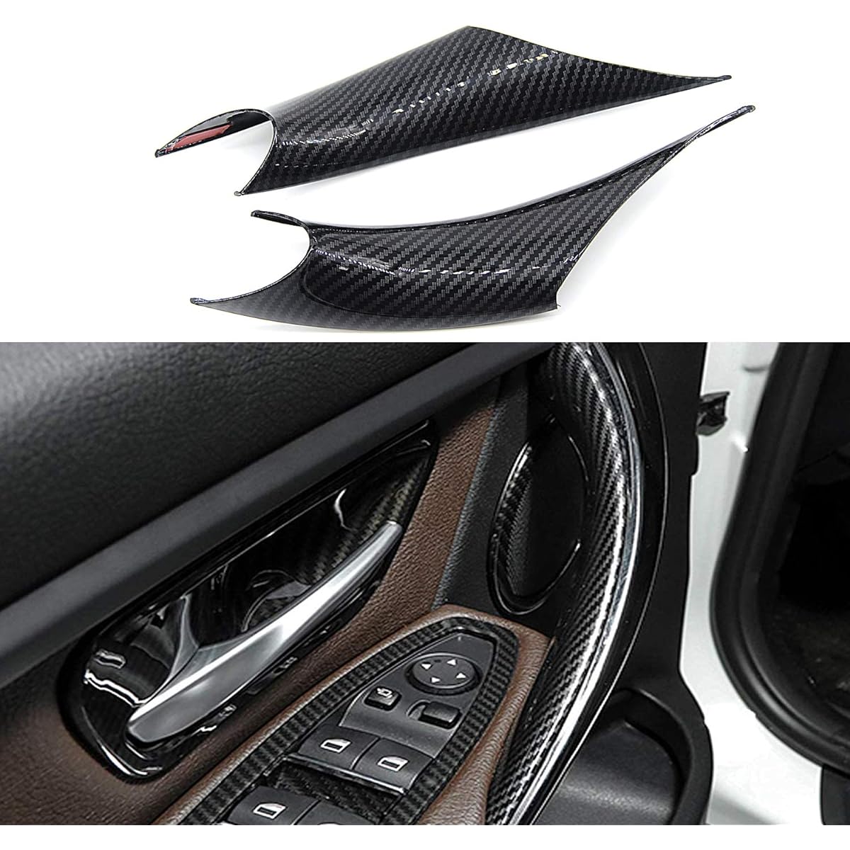 FEXON Door Pour Handle Cover 2 pieces BMW 3 4 Series Ride seat side passenger seat side BMW F30 F30 F35 320Li 328i 328LI 335i 335LI 435i 435i F32/F36 (carbon fiber)