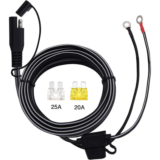 Sccke 6.5 feet 14AWG Ring Terminal SAE Harness Quick Connection/Cutting Assembly 20A Fuse