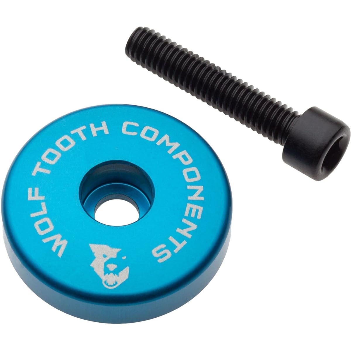 Wolf Tooth Ultralight Stem Cap with Integrated 5mm Spacer Blue