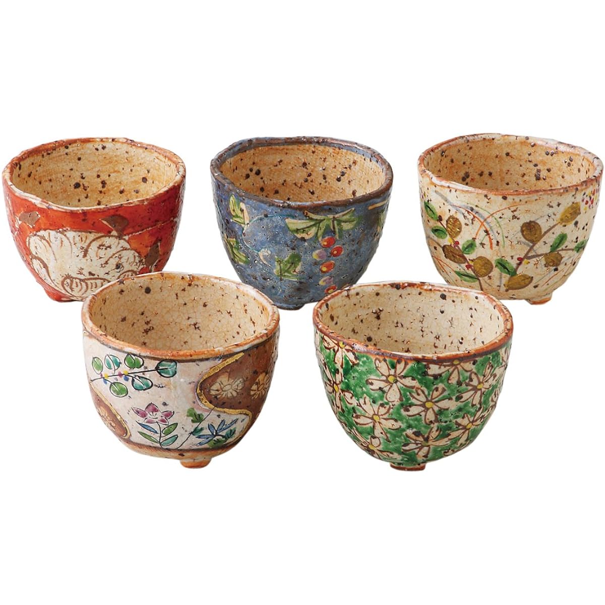 Saikai Pottery Colored Old Pattern Ceramic Bowl Set 11505