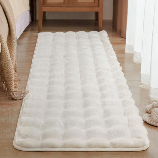 OEESYA Rug Carpet 90x180cm Memory Foam Rug Rug Mat 1 Tatami Mat Thick Extra Thick 3cm Smooth and Fluffy Rug Scandinavian Thick Rug Non-slip Rug White Fluffy Non-Slip Washable Floor Heating Autumn Winter Rectangular Gray White