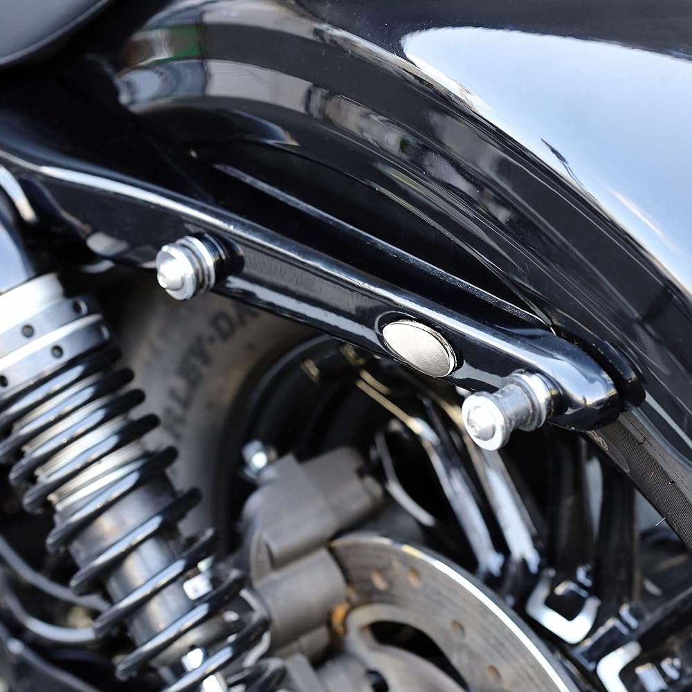 Kijima Motorcycle Bike Parts Turn Signal Hole Cover Set of 2 Aluminum Anodized Finish Sportster ('14-)/Softail ('18-)/Dyna (FLD/FXDB/'15-) Black HD-02902