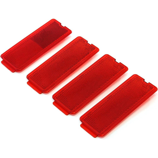 4 Premium Door Reflectors Interior Red Fits Ford Superduty 1999-2007 F250 F350 F450 F550 Super Duty, 00-05 Excursion