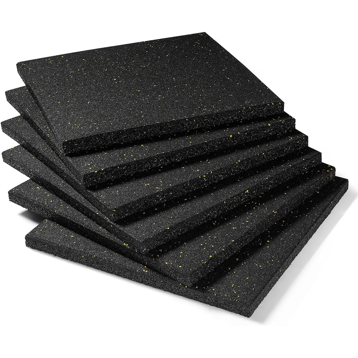 RITFIT Rubber Joint Mat 50*50*3cm Set of 6 Large Training Mat Shock Absorption Soundproof Home Gym Mat High Density 3cm Thickness Anti-Scratch Exercise Mat