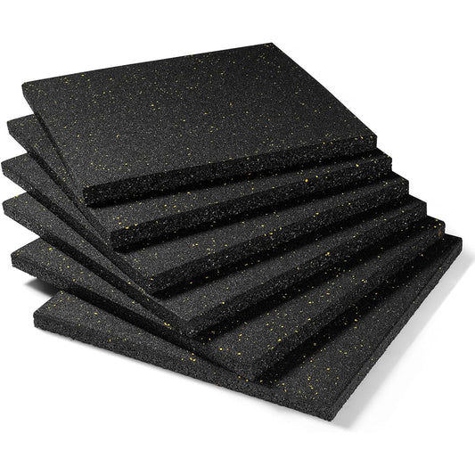 RITFIT Rubber Joint Mat 50*50*3cm Set of 6 Large Training Mat Shock Absorption Soundproof Home Gym Mat High Density 3cm Thickness Anti-Scratch Exercise Mat