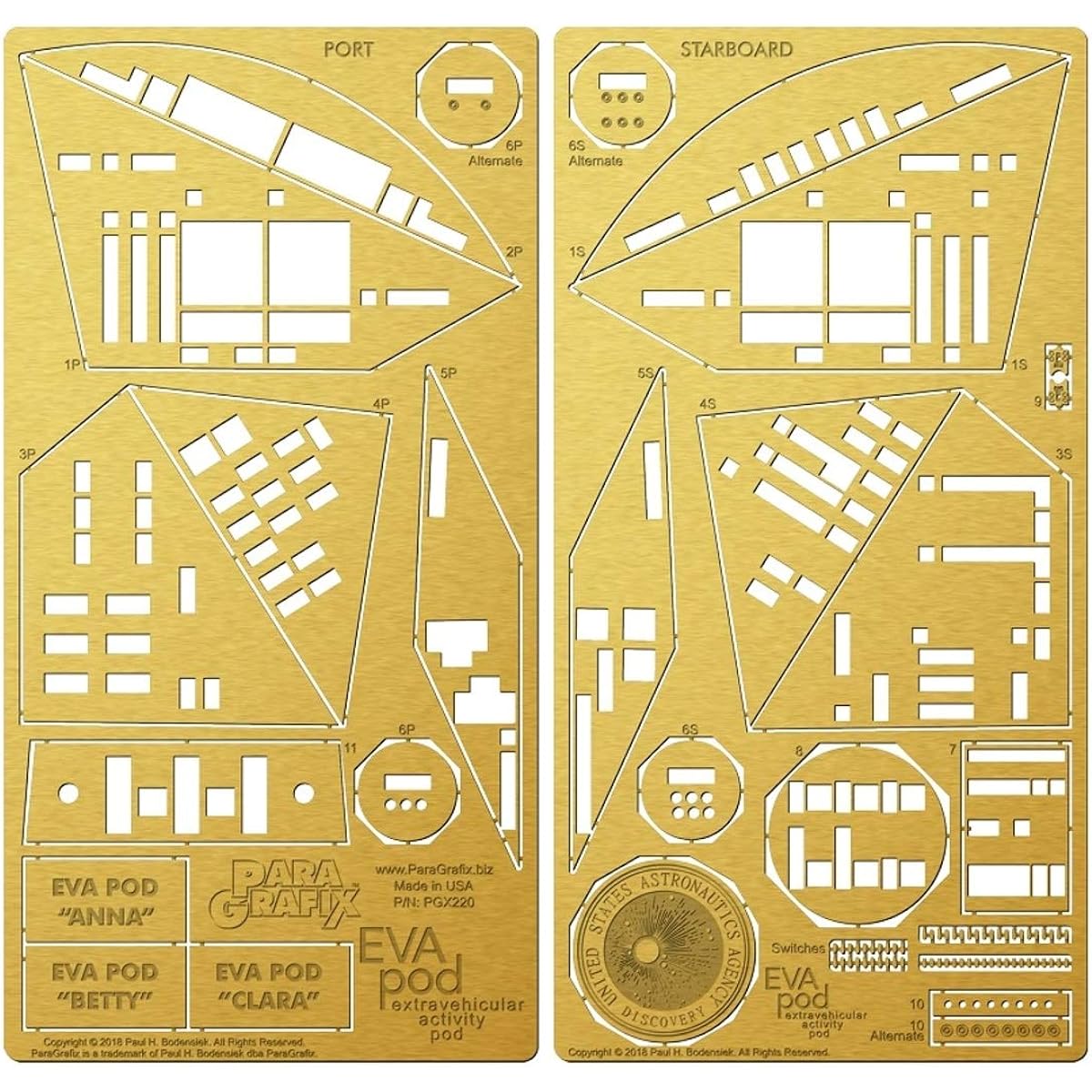 Paragraphics 1/8 Etching Parts Set for Space Pod Detail Up Parts PGX220