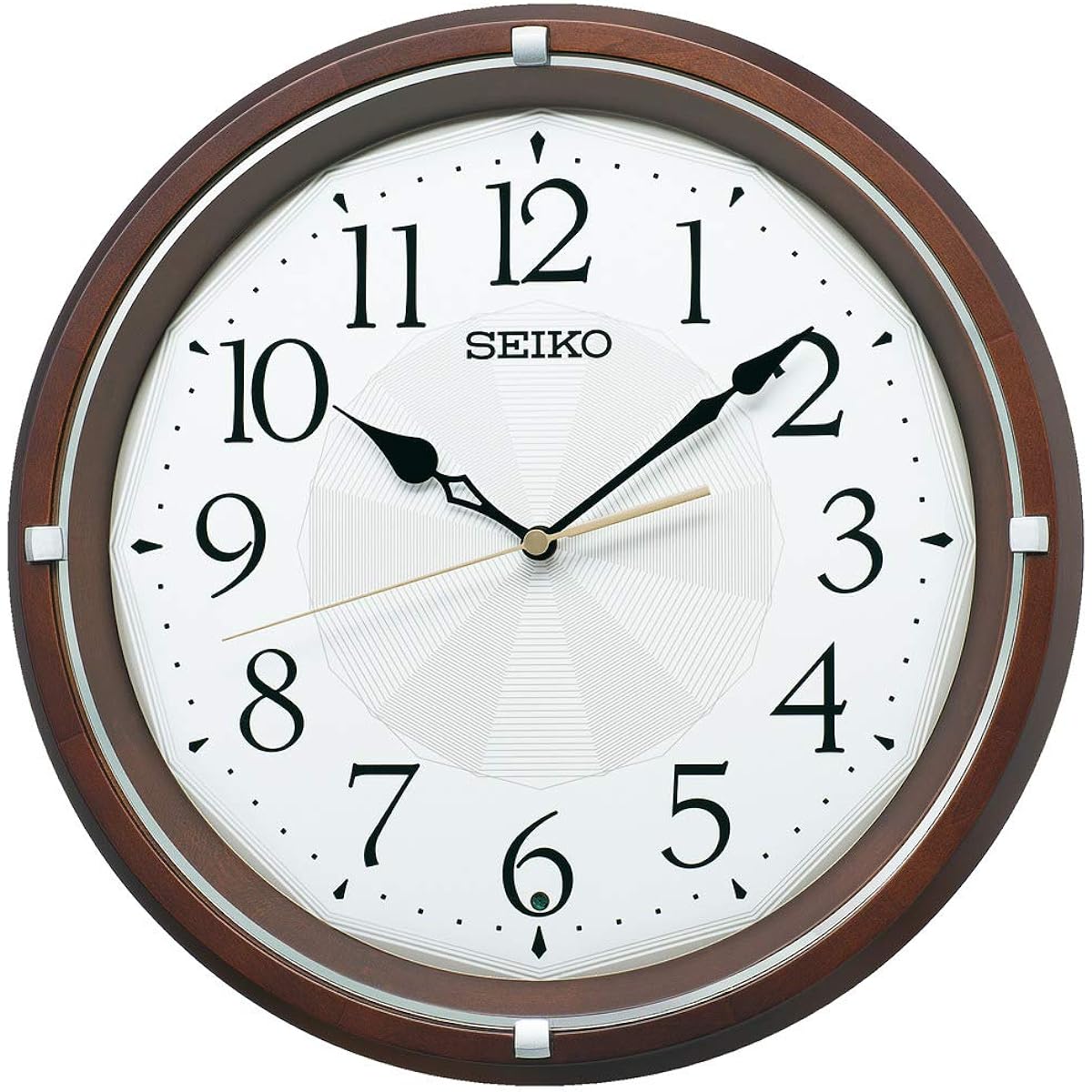 Seiko Clock Radio Wall Clock Dark Brown Wood Diameter 325 x 49mm KX265B
