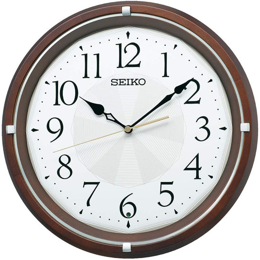 Seiko Clock Radio Wall Clock Dark Brown Wood Diameter 325 x 49mm KX265B