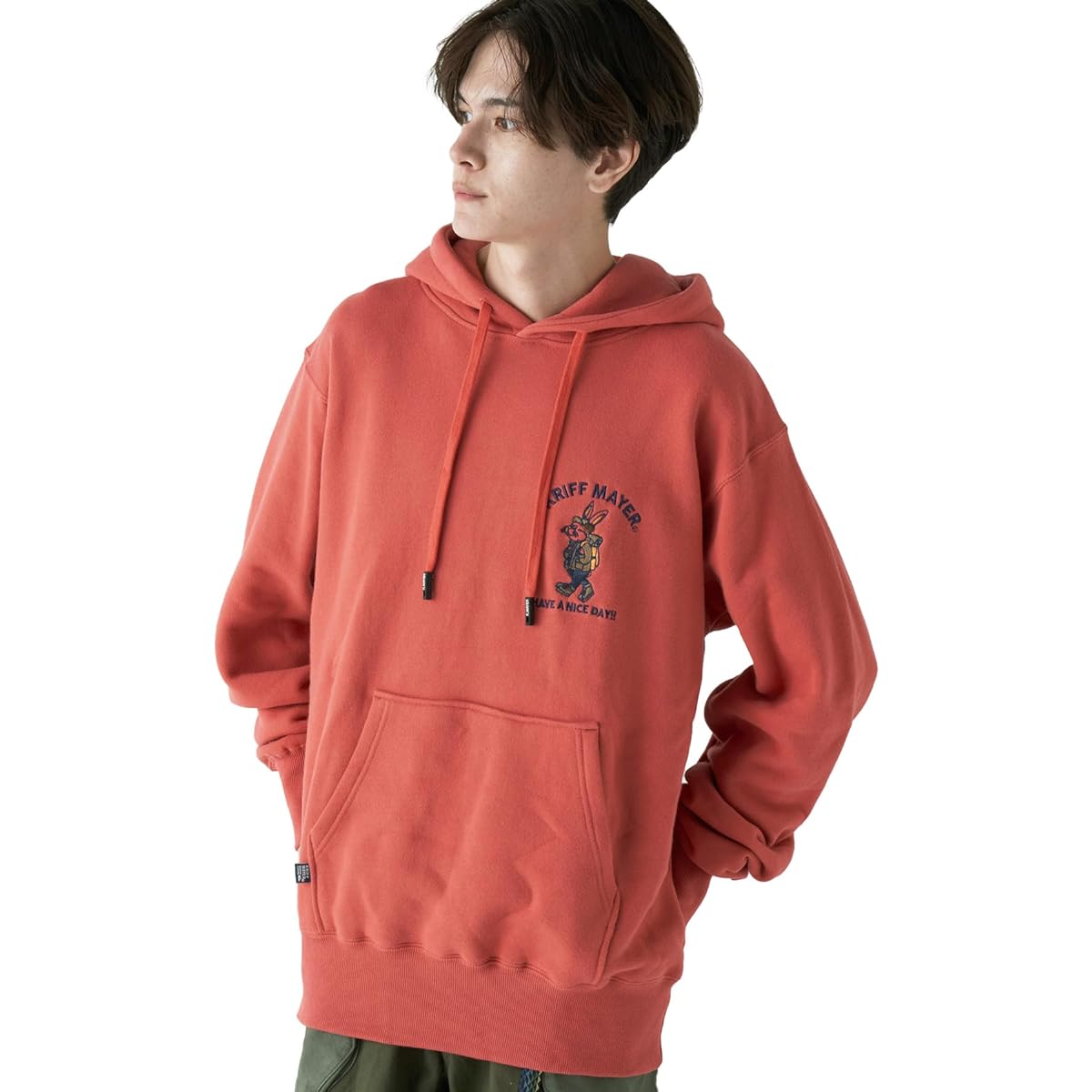 [Cliff Meyer] Camp Rabbit Fleece Lined Parka Hood Sweatshirt Embroidered Men's