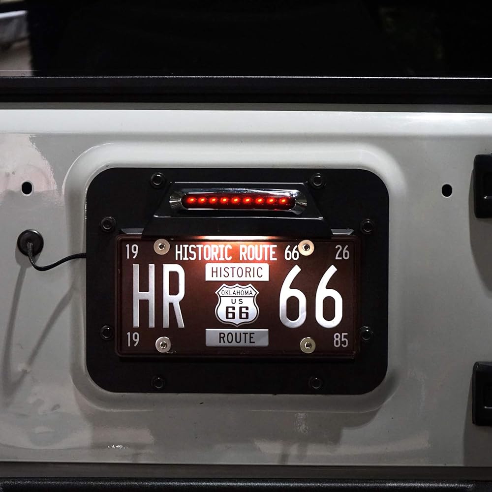 HOKE ROAD WRANGLER Spare Tire Deletion Luminum Plate Redeet Kit Plate Lighting Light & Third Bra Light 2007-2018 Jeep Wrangler JK & Unlimited