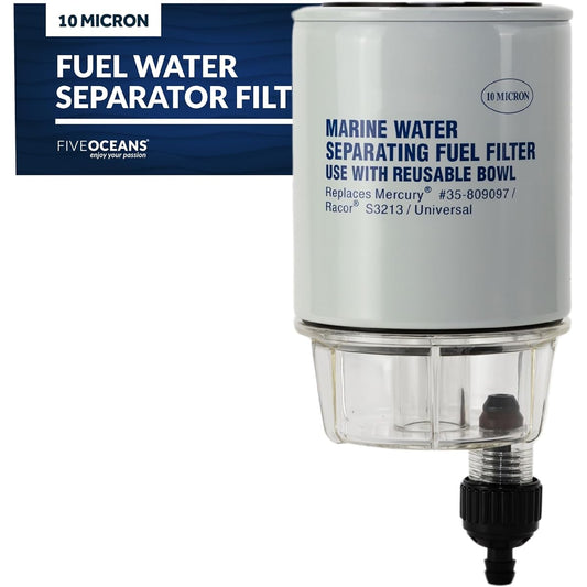 FIVE OCEANS fuel filter fuel water supply water separator with bowl 11/16 inch-16UNC # 35-60494-1 S3213 18-7932-1 1 mercury RACOR Universal-FO3665