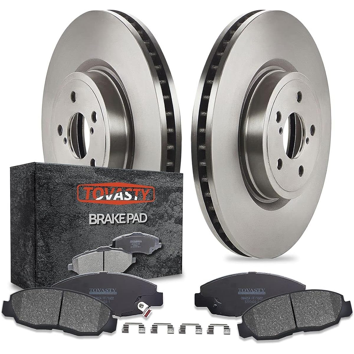 [Front] TOVASTY Brake Pad and Rotor Kit Toyota Corolla 2003-2008 For OE Series [BK0535]