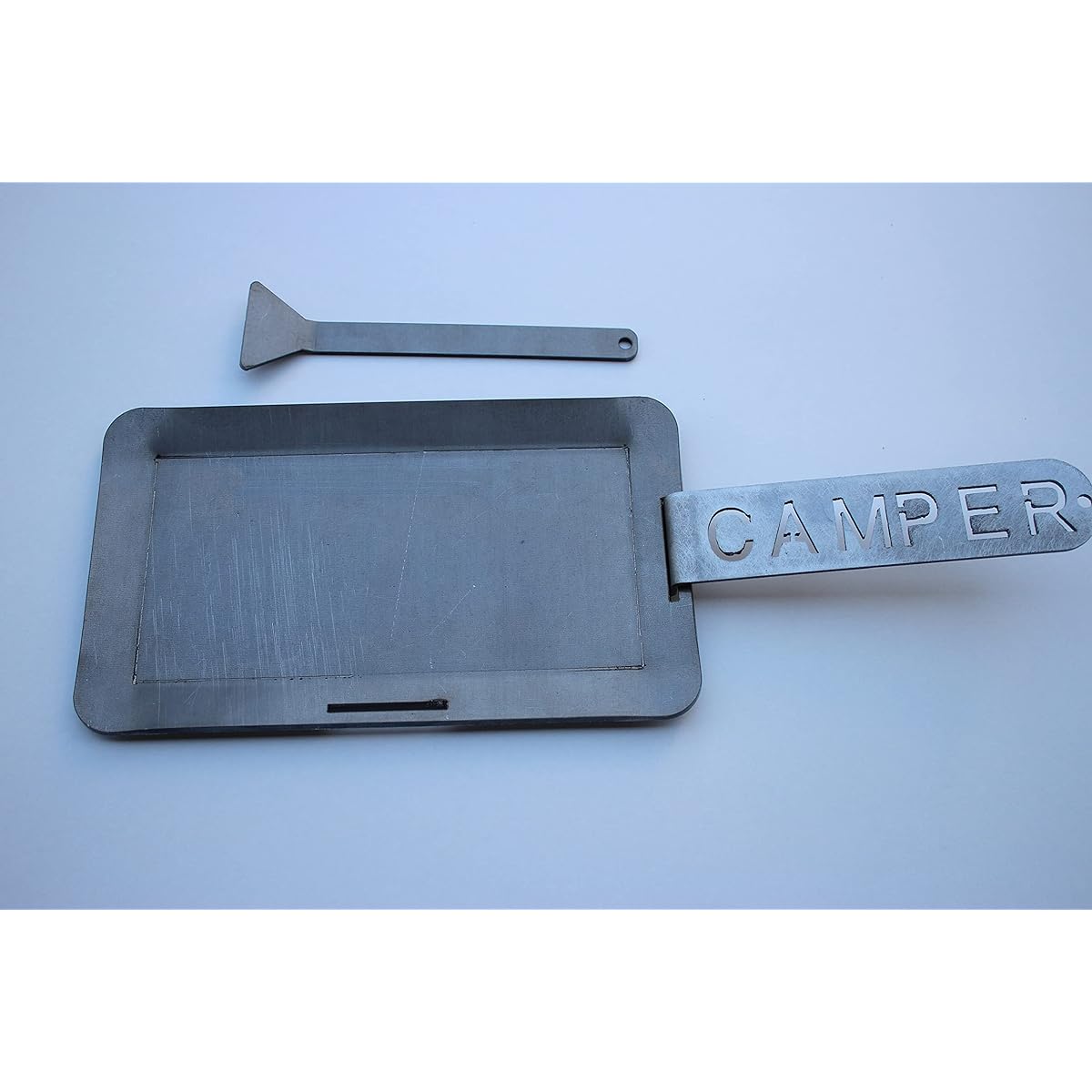 CAMPER Solo Teppanyaki Barbecue Mini Camping Teppanyaki Yakiniku Single Burner Extra Thick Iron Plate Thickness Made in Japan [Made by Iron Works] Iron Plate and Bars Included