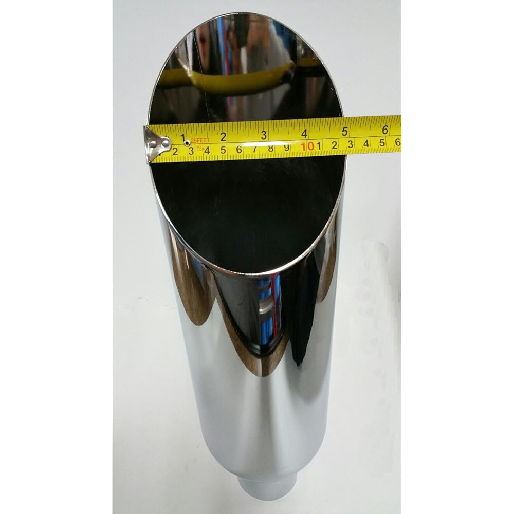 Angle Cut Stainless Steel Exhaust Tip 2.5 inch Inlet 5 inch Outlet 17 inches