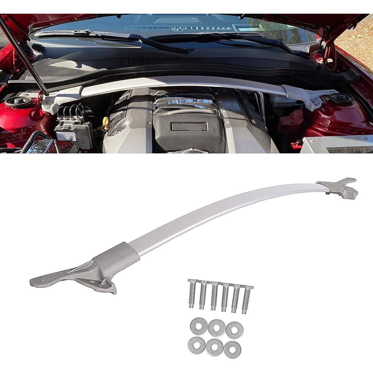 ECOTRIC Strut Tower Blace Kit 2011-2015 Chevrolet Camaro V6 V6 V8 SS 1LE Z28 Direct replacement 23120485 22756880 Aluminum Fender Cross Bar