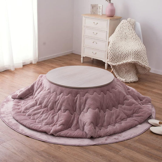 Hagiwara Kotatsu Futon, Pink, Approximately 190cm in diameter, "Meringue Touch", Machine washable, Flannel fabric, Dull color