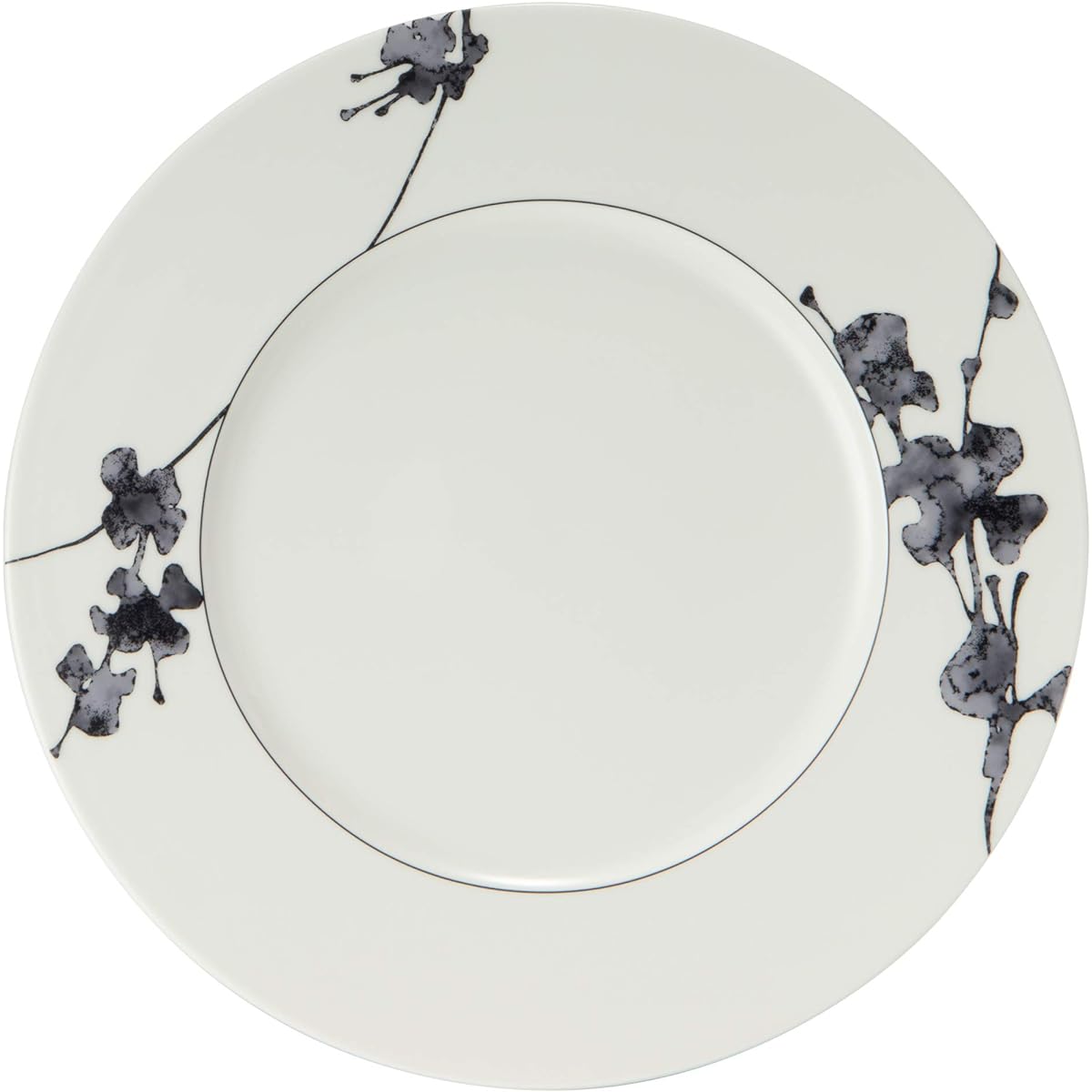 NARUMI Plate, Black Plant, 27cm, Black, Plant Pattern, Stylish, Dinner, Lunch Plate, One Plate, Flat Plate, Microwave Warmable, Made in Japan, 51230-5462