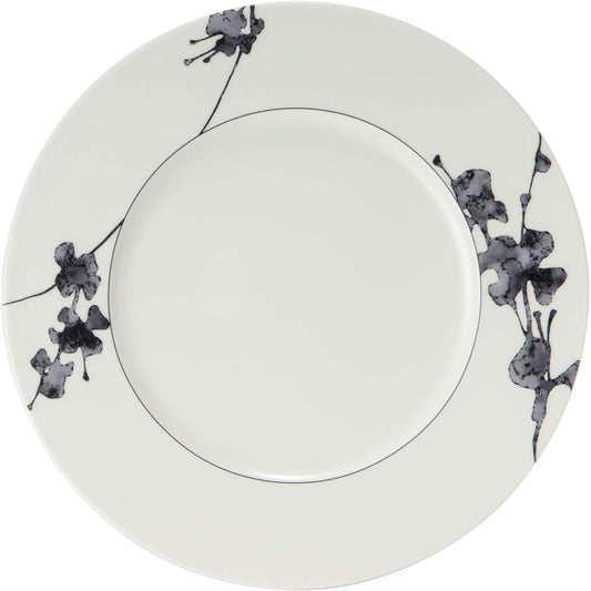 NARUMI Plate, Black Plant, 27cm, Black, Plant Pattern, Stylish, Dinner, Lunch Plate, One Plate, Flat Plate, Microwave Warmable, Made in Japan, 51230-5462