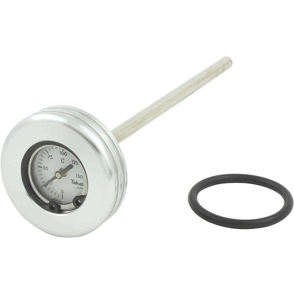 POSH Motorcycle Supplies Neo Classic Oil Temperature Gauge Yamaha 1978-2008 SR400 2009-2014 SR400(FI) 1978-1999 SR500 Silver 110024-03