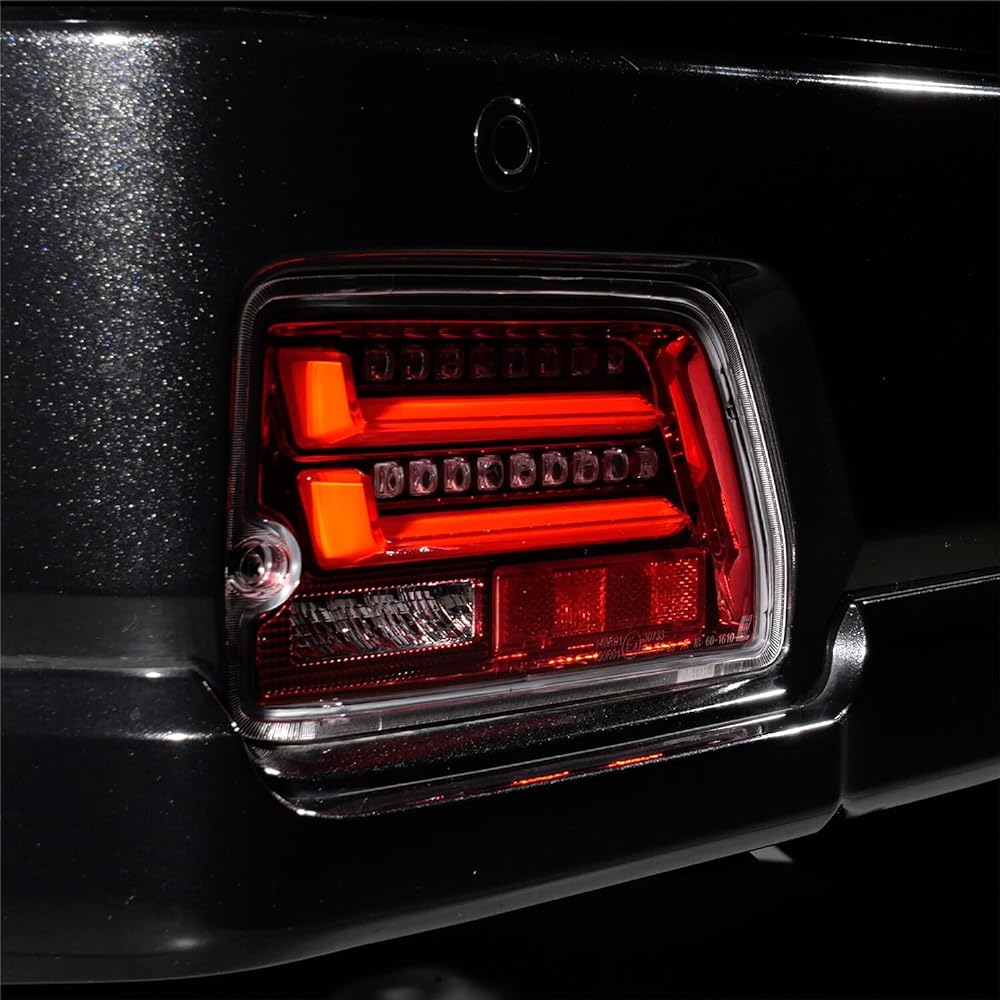 Atley Hijet Cargo Deck Van, S700 Series, Full LED Tail Lamp, Sequential, Flowing Turn Signal, INTEC Intec, Security Standards Compliant, E-Mark Acquired (Clear Lens/Gloss Black)