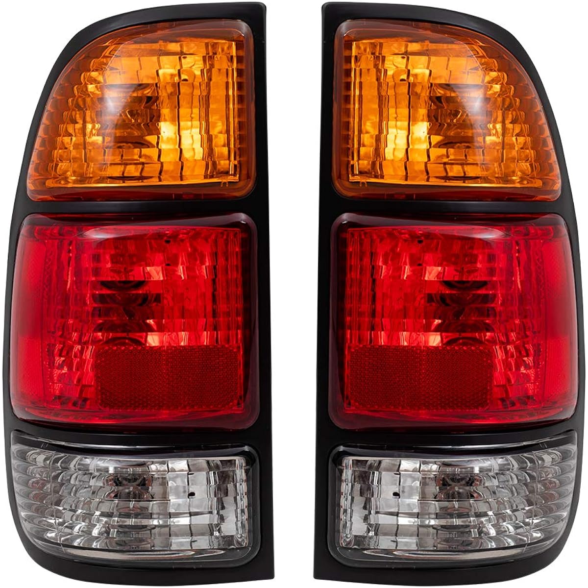 BROCK replacement driver and passenger seat tail lamp Amber red clear lens 2000-2006 Tandra pickup truck 815610C010 815510C010