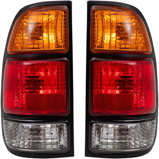 BROCK replacement driver and passenger seat tail lamp Amber red clear lens 2000-2006 Tandra pickup truck 815610C010 815510C010