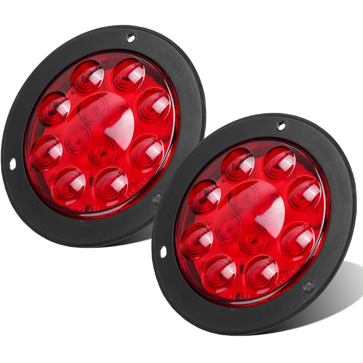 PARTSAM 2 4 -inch red stop turn tail brake truck truck truck light flango mount diode 12 utensils