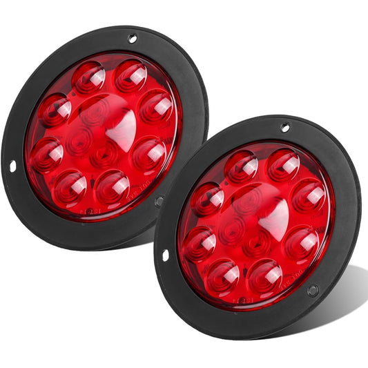 PARTSAM 2 4 -inch red stop turn tail brake truck truck truck light flango mount diode 12 utensils